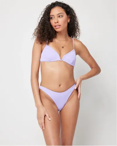 L*space Cabana Ribbed Bikini Bottom Bitsy Wisteria In White