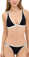 L*space Lspace Caicos Bikini Top In Black/cream