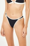 L*space Lspace Caicos Bitsy Bikini Bottoms In Black/cream
