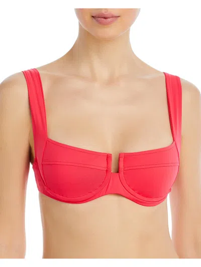 L*space Camellia Top Womens Solid Nylon Bikini Swim Top In Red