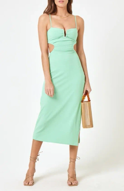 L*space Cameron Cutout Rib Cover-up Midi Dress In Aquamarine