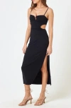 L*space Cameron Cutout Rib Cover-up Midi Dress In 黑色