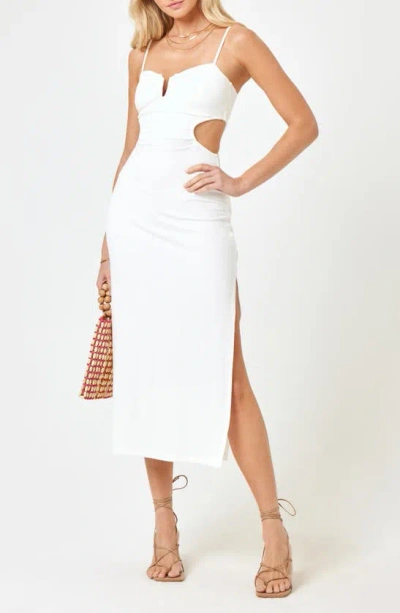 L*space Cameron Cutout Rib Cover-up Midi Dress In Cream