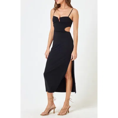L*space Lspace Cameron Cutout Rib Cover-up Midi Dress In Black
