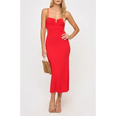 L*space Lspace Cameron Cutout Rib Cover-up Midi Dress In Red