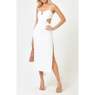 L*space Lspace Cameron Cutout Rib Cover-up Midi Dress In White