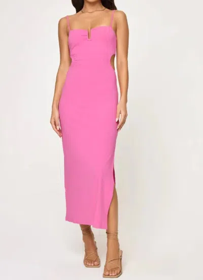 L*SPACE CAMERON WAIST CUTOUTS MAXI DRESS IN BUBBLEGUM PINK
