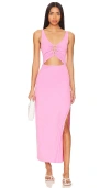 L*space Camille Front Loop Cutout Midi Dress In Hottest Pink In Pink