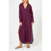 L*space Lspace Capistrano Long Sleeve Linen Cover-up Tunic Dress In Merlot