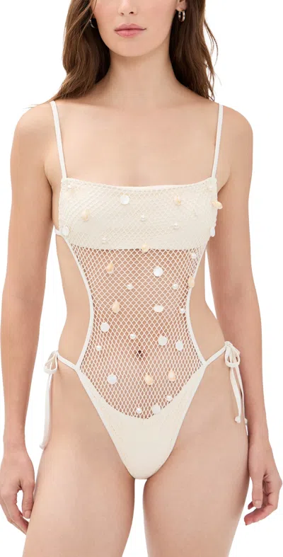 L*space Catching Up One-piece Swimsuit Cream In White