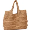L*space Lspace Changing Tides Crocheted Raffia Tote In Natural