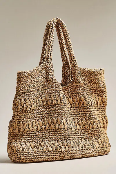L*space Changing Tides Raffia Bag In Beige