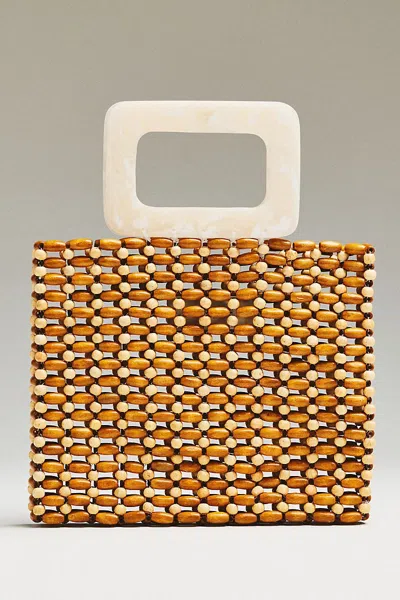 L*space Chiado Wood Beaded Bag In White