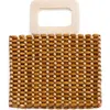 L*space Lspace Chiado Wooden Bead Bag In Brown