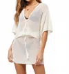 L*space Coast Is Clear Open Stitch Cotton Crop Cardigan In Gray