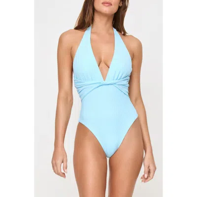 L*space Lspace Coast To Coast Halter One-piece Swimsuit In Green