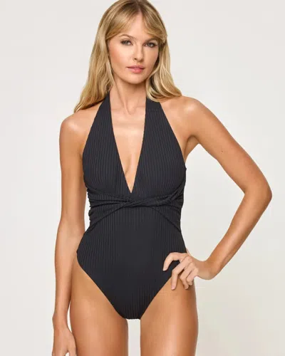 L*space Coast To Coast Swimsuit Womens Black Twist Front One Piece Buu596