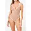 L*space Coco Classic One-piece Swimsuit In Saddle/cream