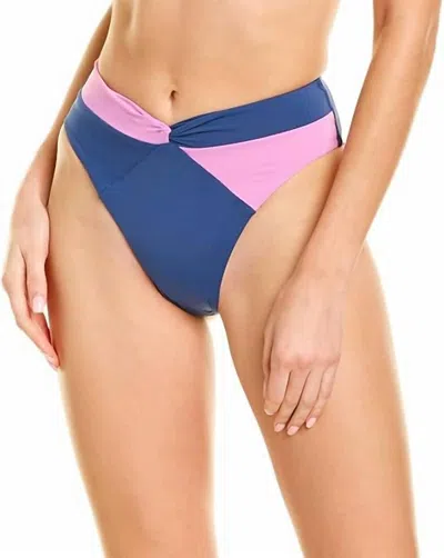 L*space Color Block Nancy Bikini Bottom In Indigo/rob In Blue