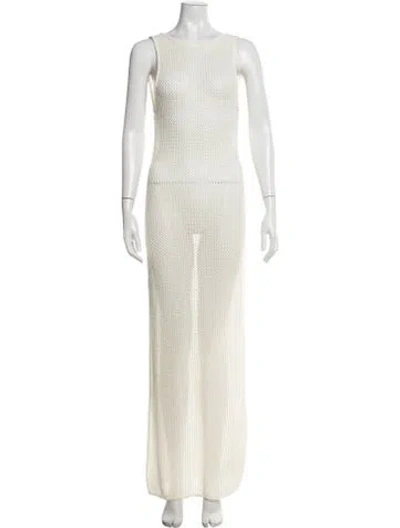 Pre-owned L*space Crew Neck Long Dress In White