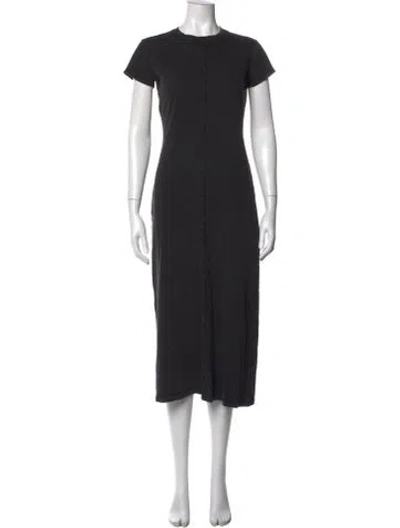 Pre-owned L*space Crew Neck Midi Length Dress In Black