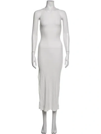 Pre-owned L*space Crew Neck Midi Length Dress In Neutrals