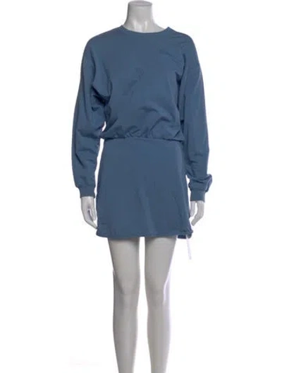 Pre-owned L*space Crew Neck Mini Dress In Blue