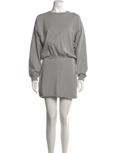 Pre-owned L*space Crew Neck Mini Dress In Gray