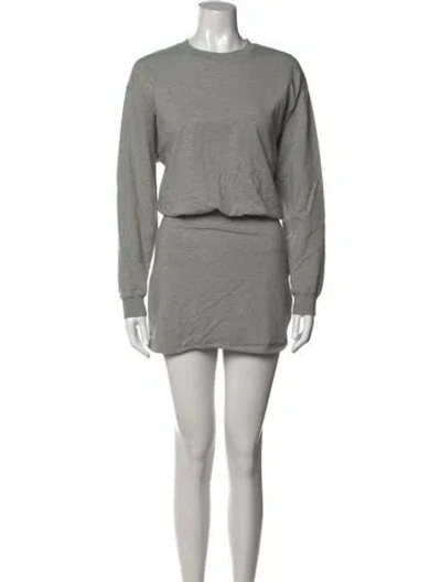 Pre-owned L*space Crew Neck Mini Dress In Grey
