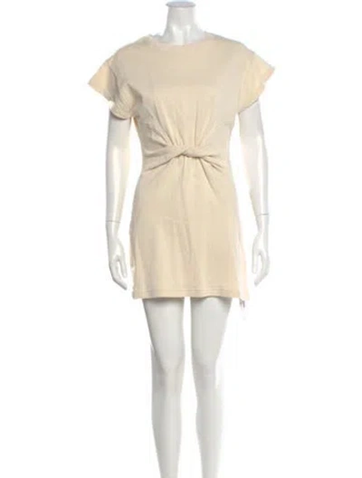 Pre-owned L*space Crew Neck Mini Dress In Neutral