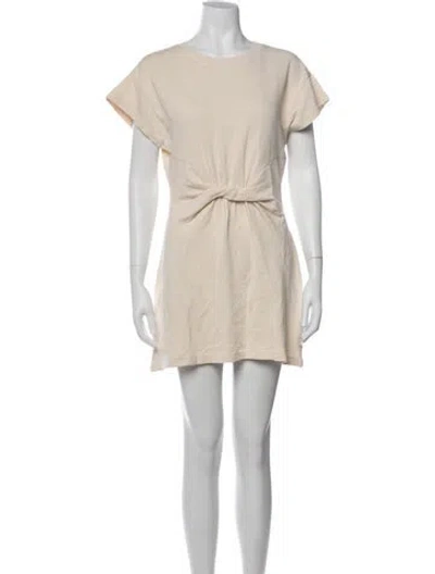 Pre-owned L*space Crew Neck Mini Dress In Neutrals