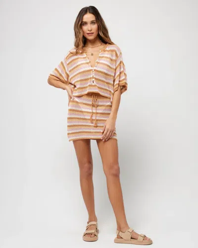 L*space Crochet Skirt &amp; Top Set In Cancun Stripe In Multi