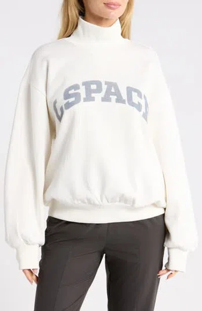 L*space Lspace Crush Mock Neck Sweatshirt In Cream