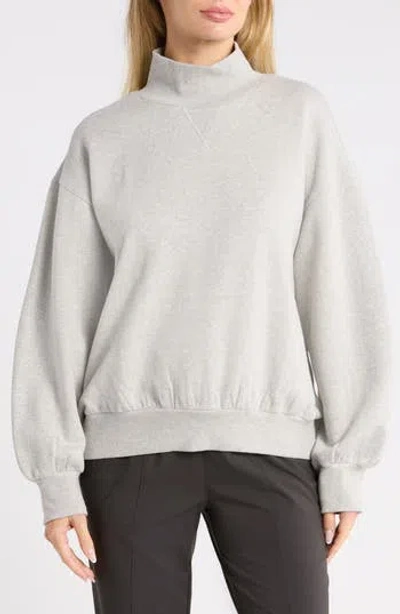 L*space Lspace Crush Mock Neck Sweatshirt In Heather Grey