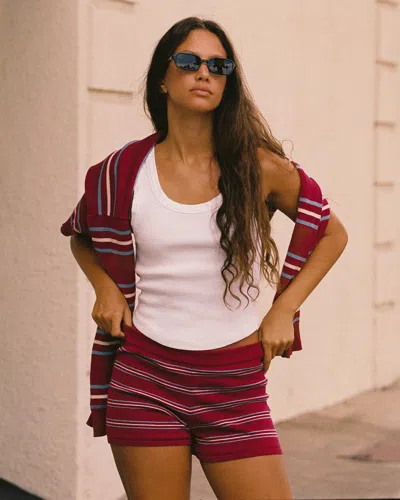 L*space Dalton Short In Berry Wine Stripe