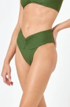 L*space Lspace Dani Ribbed Bikini Bottoms In Jungle