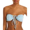 L*space Dawn Womens Shimmer Convertible Bikini Swim Top In Blue