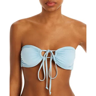 L*space Dawn Womens Shimmer Convertible Bikini Swim Top In Blue
