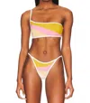 L*space Daybreak Top In Sunshine Gold, Guava, Golden Hour, & Cream In Green