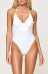 L*space Lspace Deert Days Fringe One-piece Swimsuit In White