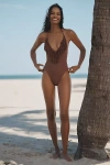 L*space Desert Days Fringed One-piece Swimsuit In Brown