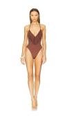 L*space Desert Days Fringed One-piece Swimsuit In Cafe