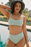 L*space Desi High-waisted Bikini Bottoms In Blue