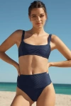 L*space Desi High-waisted Bikini Bottoms In Blue