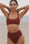 L*space Desi High-waisted Bikini Bottoms In Burgundy