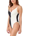 L*space Devi Colorblock Twist Front One-piece Swimsuit In Black