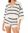 L*space Lspace Diamond Eyes Stripe Cover-up Hoodie In White