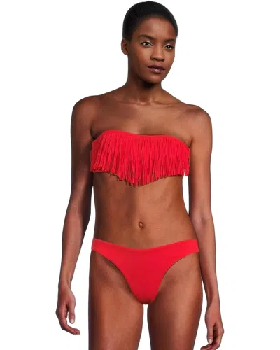 L*space Lspace Dixie Bikini Top Women's Flame Strapless Bandeau Swimwear Gbo2343 In Red