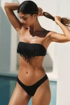 L*space Lspace Dixie Fringe Strapless Bikini Top In Black