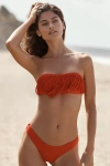 L*space Dixie Fringed Bandeau Bikini Top In Red